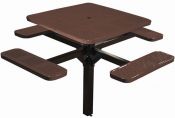 Table carrée à coins arrondis portable 46&nbsp;pouces