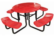 Table ronde en acier perforé de 46&nbsp;pouces
